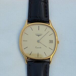 Vintage Longines Quartz Men's Watch 32mm Gold Plated Luxury Classic Slim